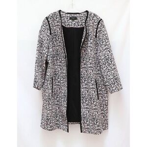 NWOT Talbots jacquard open coat structured classic mid-length 22W new office biz